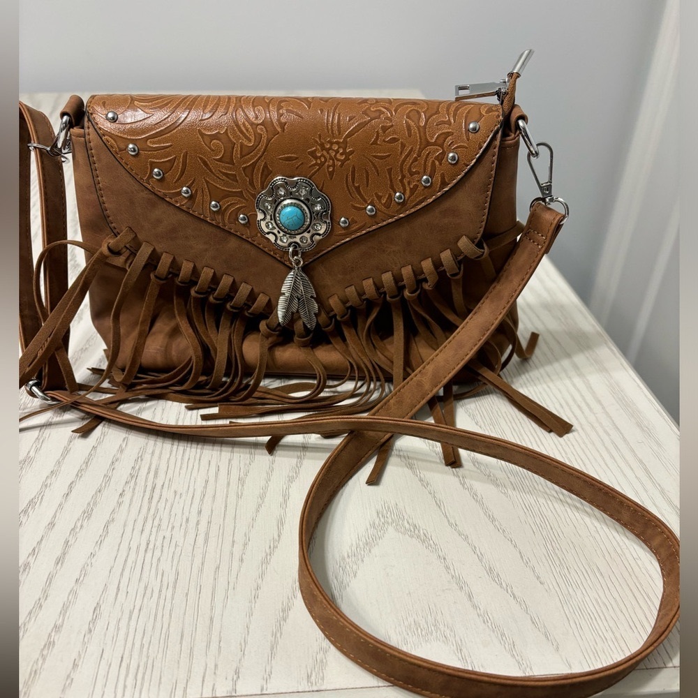 Native American turquoise stone bag